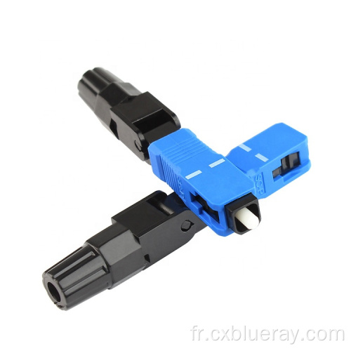 Connecteur rapide Blue SC / UPC Fiber Optic Connecteur à mode unique